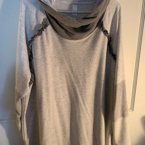 Cozy sweatshirt pull over cowl neck